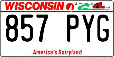 WI license plate 857PYG
