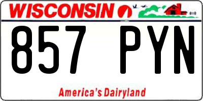 WI license plate 857PYN