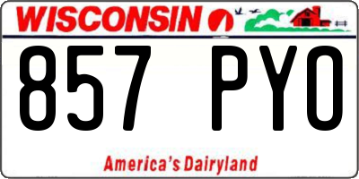 WI license plate 857PYO