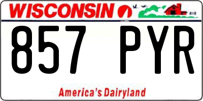 WI license plate 857PYR