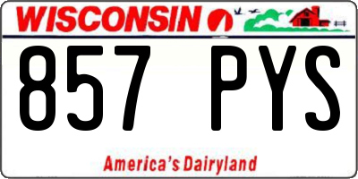 WI license plate 857PYS