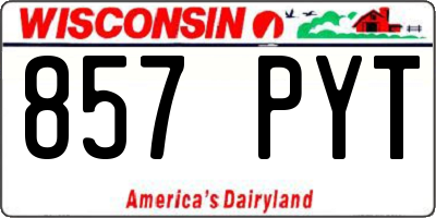 WI license plate 857PYT
