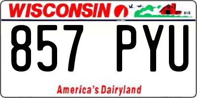 WI license plate 857PYU
