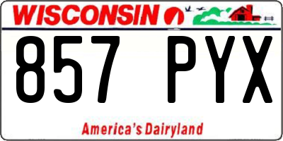 WI license plate 857PYX