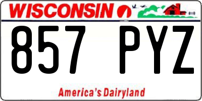 WI license plate 857PYZ
