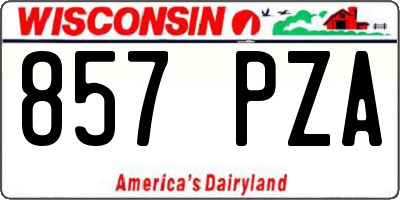 WI license plate 857PZA