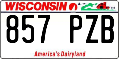 WI license plate 857PZB