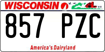 WI license plate 857PZC