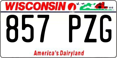 WI license plate 857PZG