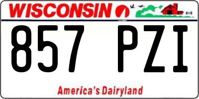 WI license plate 857PZI