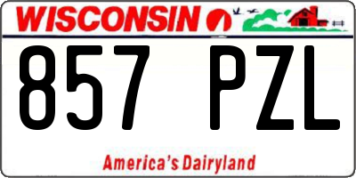 WI license plate 857PZL