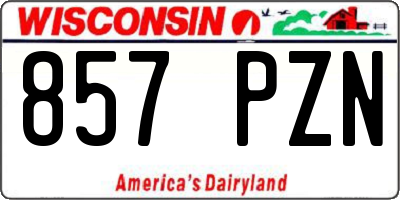 WI license plate 857PZN