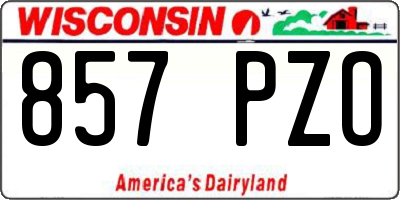 WI license plate 857PZO