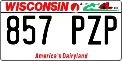 WI license plate 857PZP