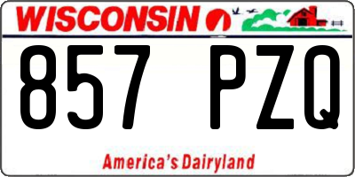WI license plate 857PZQ