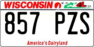 WI license plate 857PZS