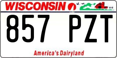 WI license plate 857PZT