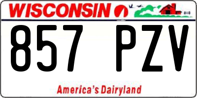 WI license plate 857PZV