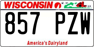 WI license plate 857PZW
