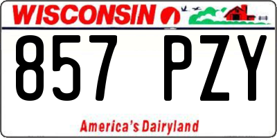 WI license plate 857PZY