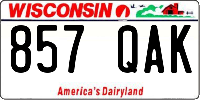 WI license plate 857QAK