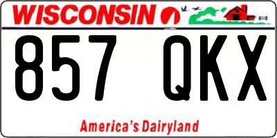 WI license plate 857QKX