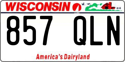 WI license plate 857QLN