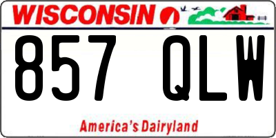 WI license plate 857QLW