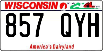 WI license plate 857QYH