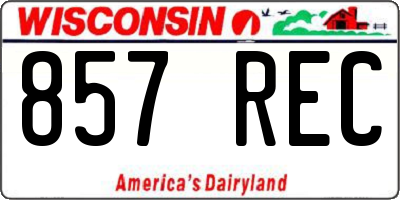 WI license plate 857REC