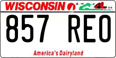 WI license plate 857REO