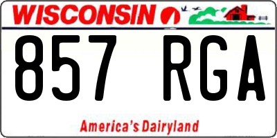 WI license plate 857RGA