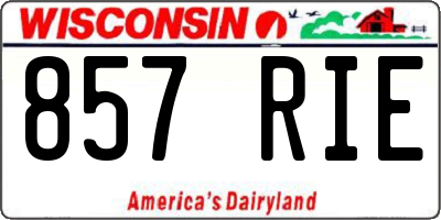 WI license plate 857RIE