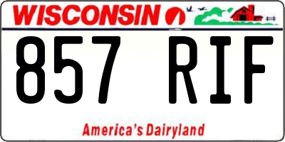 WI license plate 857RIF