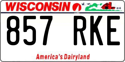 WI license plate 857RKE