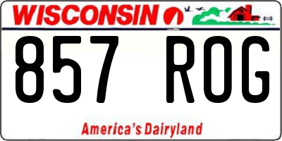 WI license plate 857ROG
