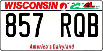 WI license plate 857RQB