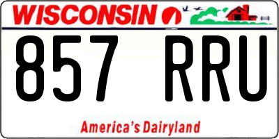 WI license plate 857RRU
