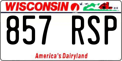 WI license plate 857RSP