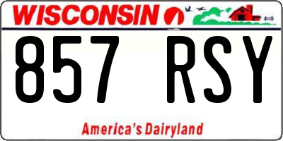 WI license plate 857RSY