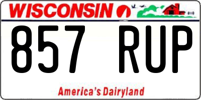 WI license plate 857RUP