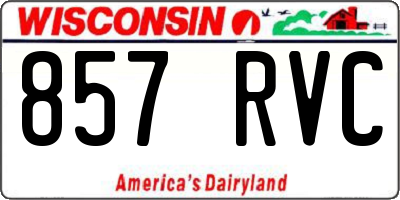 WI license plate 857RVC