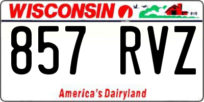 WI license plate 857RVZ