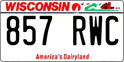 WI license plate 857RWC