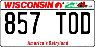 WI license plate 857TOD
