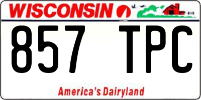 WI license plate 857TPC