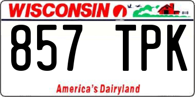 WI license plate 857TPK