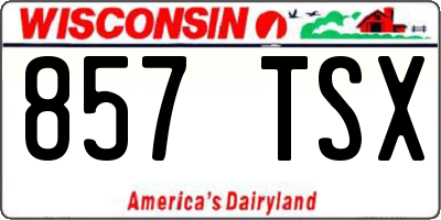WI license plate 857TSX
