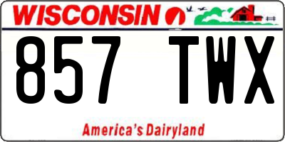 WI license plate 857TWX