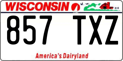 WI license plate 857TXZ